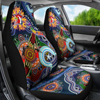 Personalised Roosters NAIDOC Week 2024 Car Seat Cover Australia Aboriginal Dot Painting