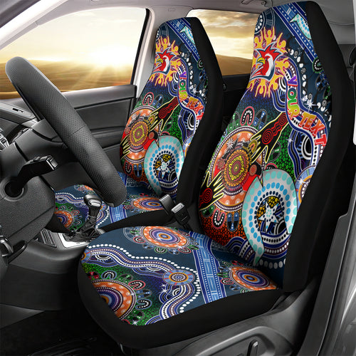 Personalised Roosters NAIDOC Week 2024 Car Seat Cover Australia Aboriginal Dot Painting