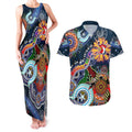Personalised Roosters NAIDOC Week 2024 Couples Matching Tank Maxi Dress and Hawaiian Shirt Australia Aboriginal Dot Painting