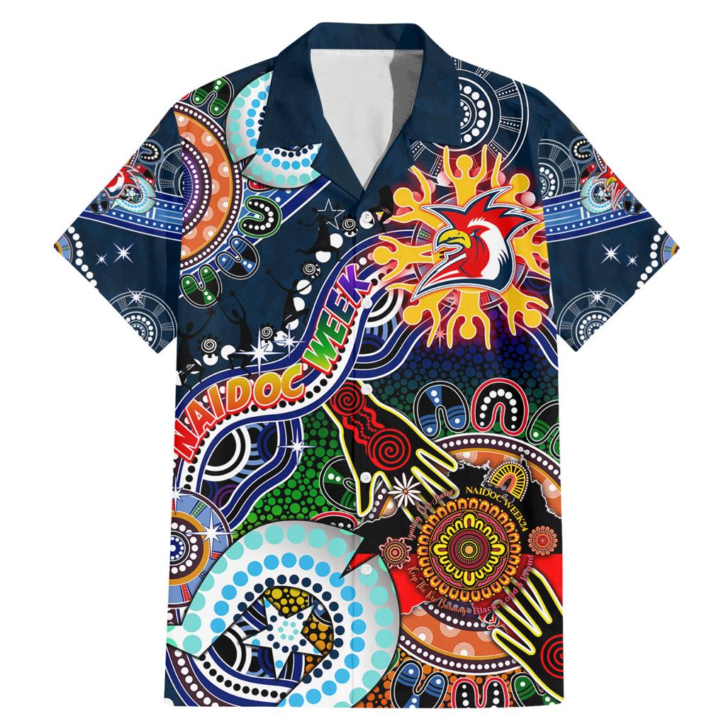 Personalised Roosters NAIDOC Week 2024 Family Matching Mermaid Dress and Hawaiian Shirt Australia Aboriginal Dot Painting