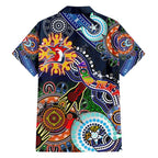 Personalised Roosters NAIDOC Week 2024 Family Matching Off Shoulder Maxi Dress and Hawaiian Shirt Australia Aboriginal Dot Painting