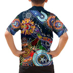 Personalised Roosters NAIDOC Week 2024 Family Matching Tank Maxi Dress and Hawaiian Shirt Australia Aboriginal Dot Painting