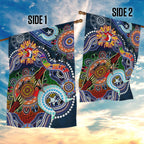 Personalised Roosters NAIDOC Week 2024 Garden Flag Australia Aboriginal Dot Painting