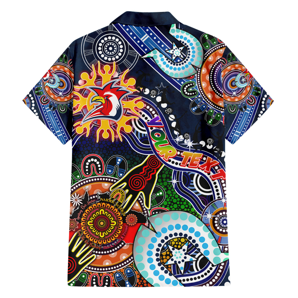 Personalised Roosters NAIDOC Week 2024 Hawaiian Shirt Australia Aboriginal Dot Painting