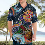 Personalised Roosters NAIDOC Week 2024 Hawaiian Shirt Australia Aboriginal Dot Painting
