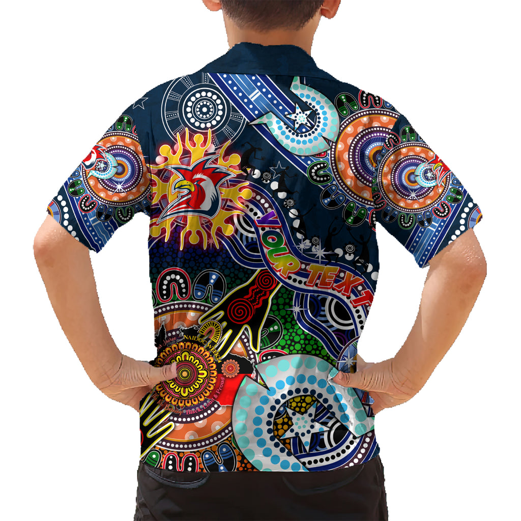 Personalised Roosters NAIDOC Week 2024 Hawaiian Shirt Australia Aboriginal Dot Painting