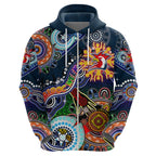 Personalised Roosters NAIDOC Week 2024 Hoodie Australia Aboriginal Dot Painting