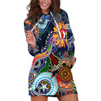 Personalised Roosters NAIDOC Week 2024 Hoodie Dress Australia Aboriginal Dot Painting
