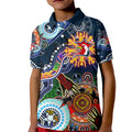 Personalised Roosters NAIDOC Week 2024 Kid Polo Shirt Australia Aboriginal Dot Painting