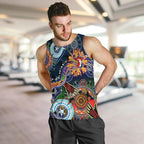 Personalised Roosters NAIDOC Week 2024 Men Tank Top Australia Aboriginal Dot Painting