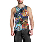 Personalised Roosters NAIDOC Week 2024 Men Tank Top Australia Aboriginal Dot Painting