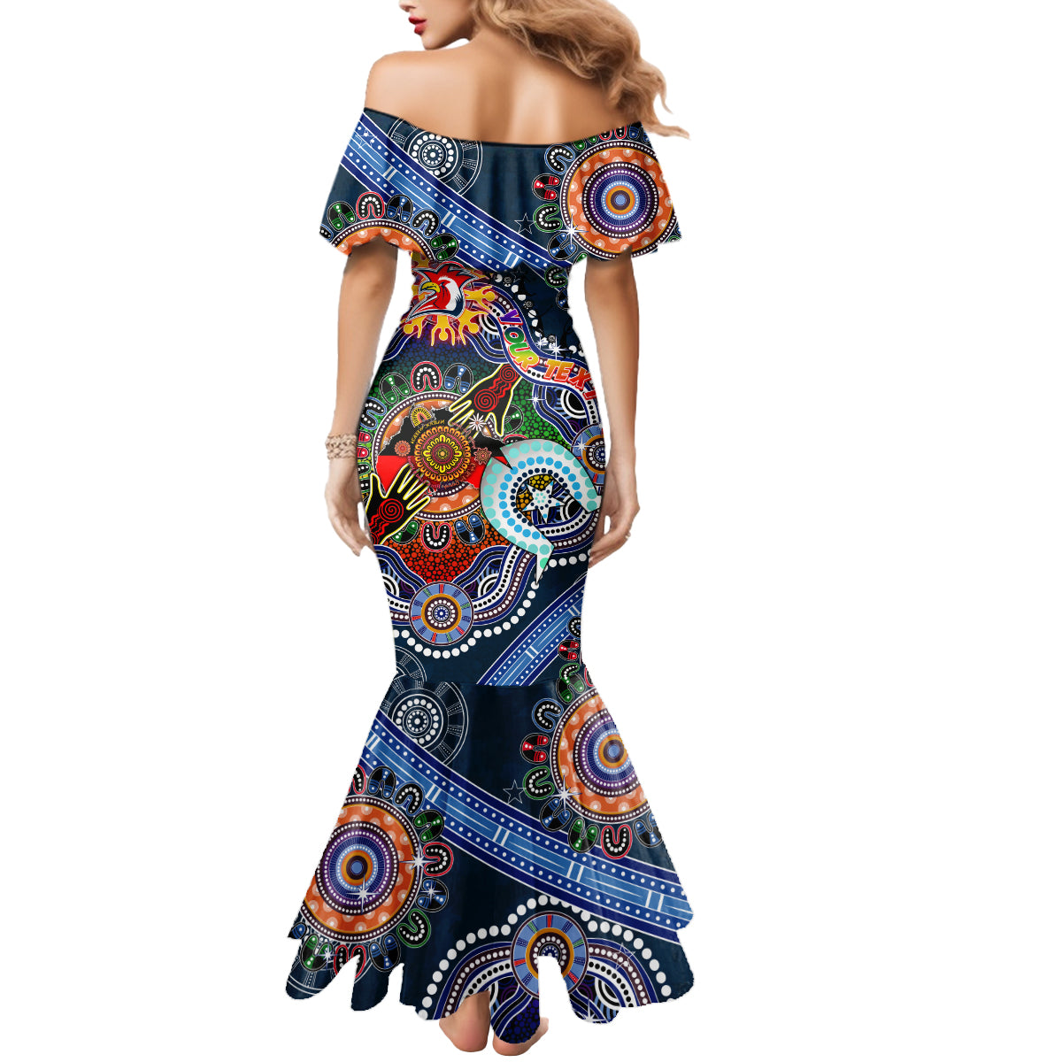 Personalised Roosters NAIDOC Week 2024 Mermaid Dress Australia Aboriginal Dot Painting