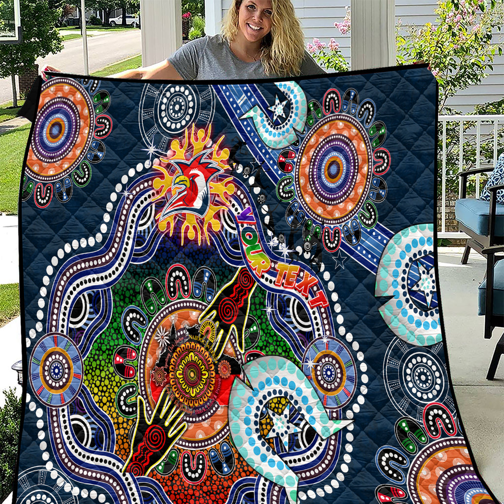 Personalised Roosters NAIDOC Week 2024 Quilt Australia Aboriginal Dot Painting