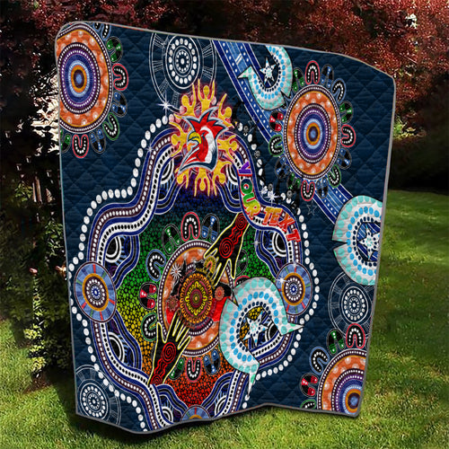 Personalised Roosters NAIDOC Week 2024 Quilt Australia Aboriginal Dot Painting