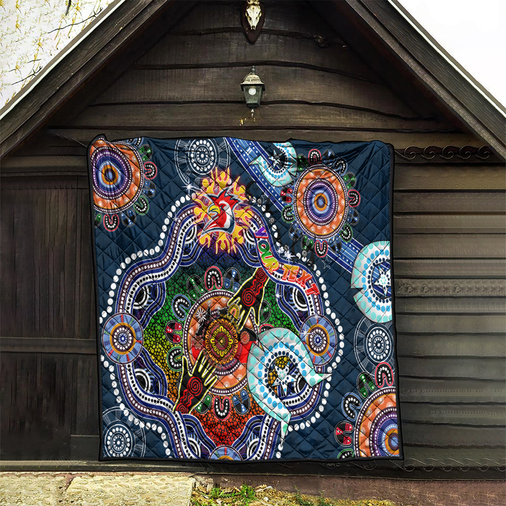 Personalised Roosters NAIDOC Week 2024 Quilt Australia Aboriginal Dot Painting