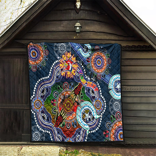 Personalised Roosters NAIDOC Week 2024 Quilt Australia Aboriginal Dot Painting