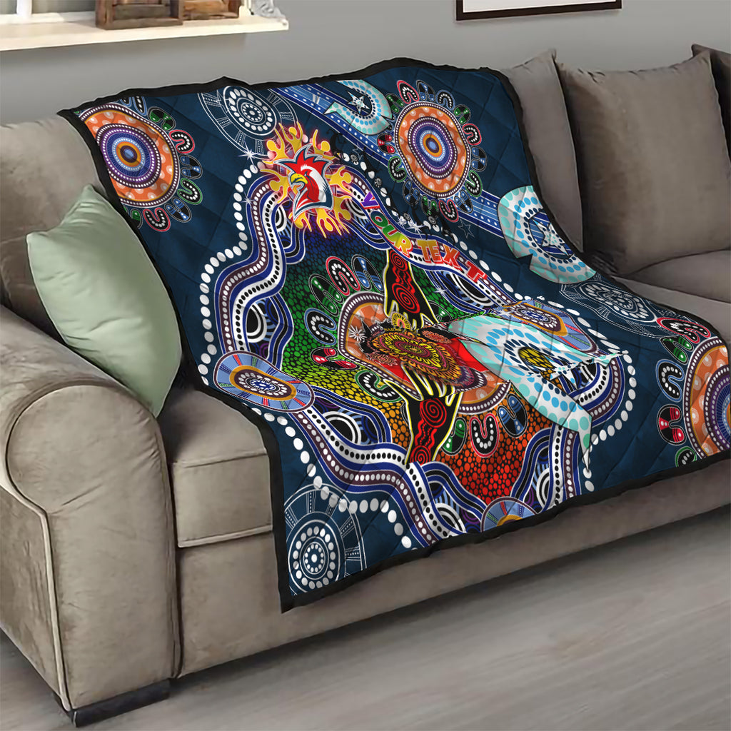 Personalised Roosters NAIDOC Week 2024 Quilt Australia Aboriginal Dot Painting