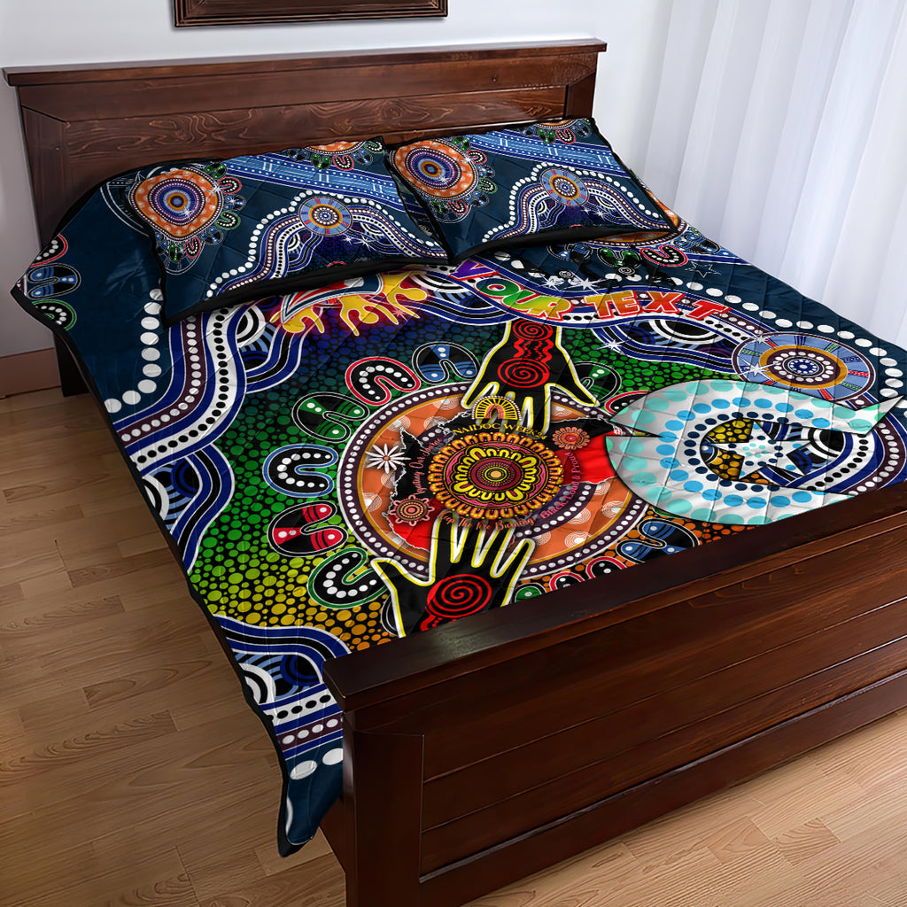 Personalised Roosters NAIDOC Week 2024 Quilt Bed Set Australia Aboriginal Dot Painting