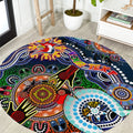 Personalised Roosters NAIDOC Week 2024 Round Carpet Australia Aboriginal Dot Painting