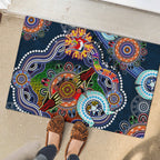 Personalised Roosters NAIDOC Week 2024 Rubber Doormat Australia Aboriginal Dot Painting