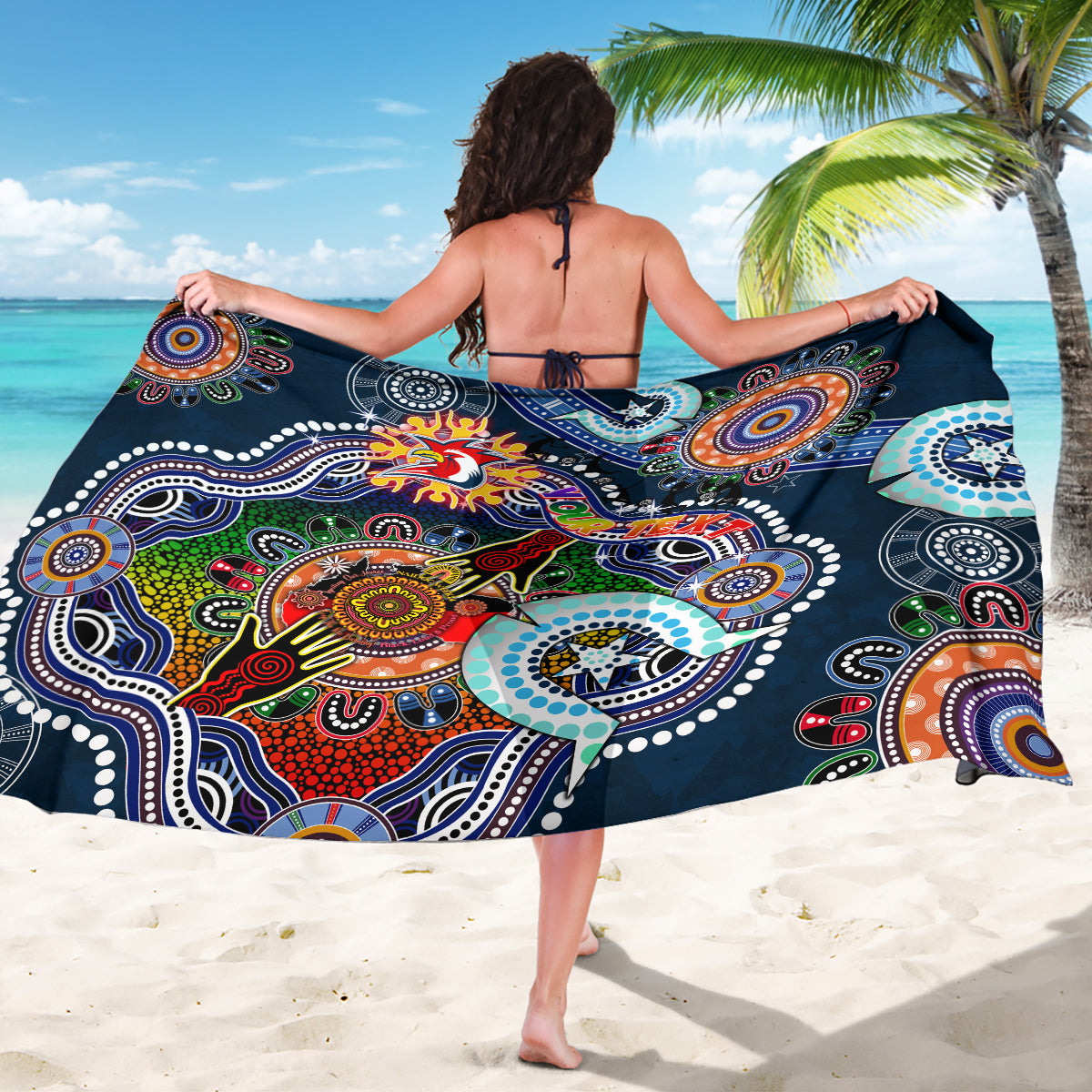 Personalised Roosters NAIDOC Week 2024 Sarong Australia Aboriginal Dot Painting