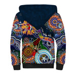 Personalised Roosters NAIDOC Week 2024 Sherpa Hoodie Australia Aboriginal Dot Painting
