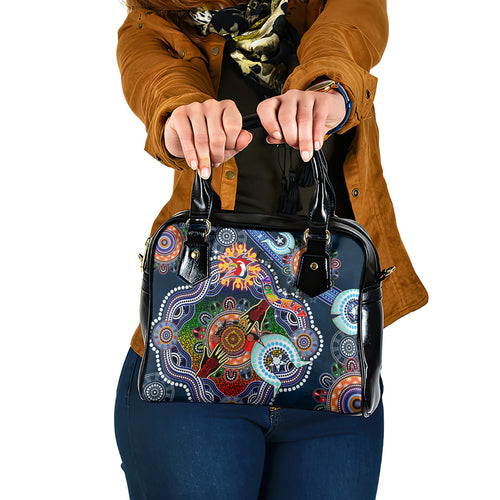 Personalised Roosters NAIDOC Week 2024 Shoulder Handbag Australia Aboriginal Dot Painting