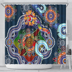 Personalised Roosters NAIDOC Week 2024 Shower Curtain Australia Aboriginal Dot Painting