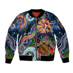 Personalised Roosters NAIDOC Week 2024 Sleeve Zip Bomber Jacket Australia Aboriginal Dot Painting