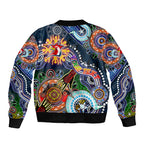 Personalised Roosters NAIDOC Week 2024 Sleeve Zip Bomber Jacket Australia Aboriginal Dot Painting