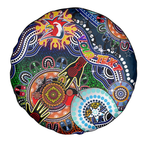 Personalised Roosters NAIDOC Week 2024 Spare Tire Cover Australia Aboriginal Dot Painting