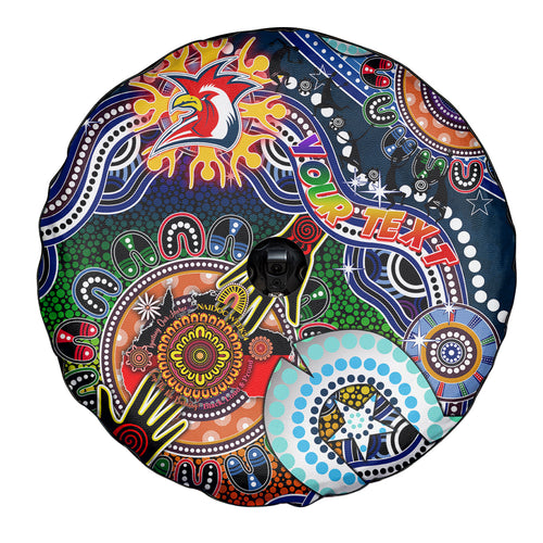 Personalised Roosters NAIDOC Week 2024 Spare Tire Cover Australia Aboriginal Dot Painting