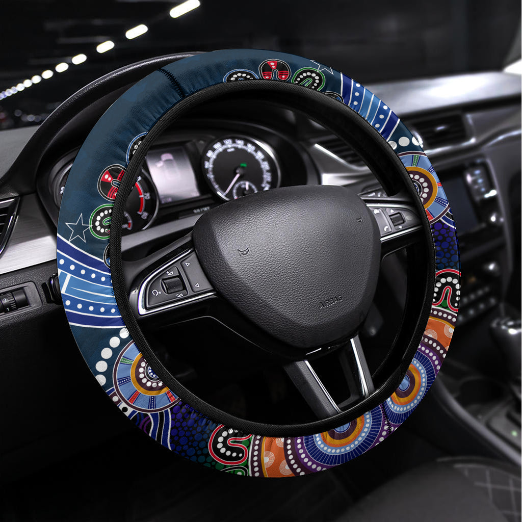 Roosters NAIDOC Week 2024 Steering Wheel Cover Australia Aboriginal Dot Painting