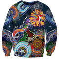 Personalised Roosters NAIDOC Week 2024 Sweatshirt Australia Aboriginal Dot Painting