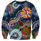 Personalised Roosters NAIDOC Week 2024 Sweatshirt Australia Aboriginal Dot Painting