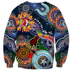 Personalised Roosters NAIDOC Week 2024 Sweatshirt Australia Aboriginal Dot Painting
