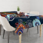 Personalised Roosters NAIDOC Week 2024 Tablecloth Australia Aboriginal Dot Painting