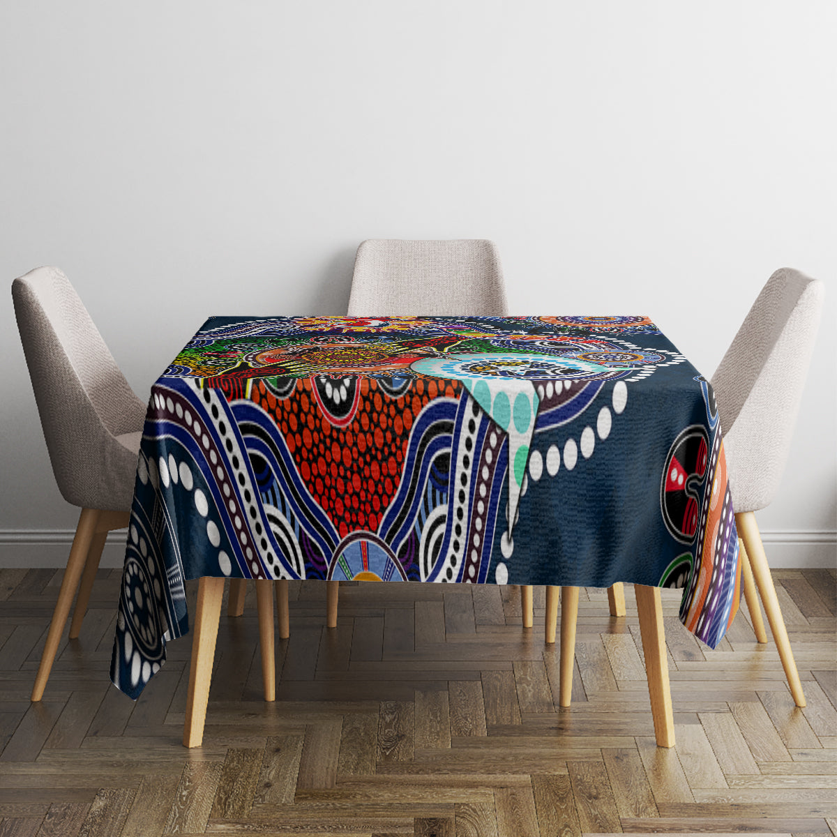 Personalised Roosters NAIDOC Week 2024 Tablecloth Australia Aboriginal Dot Painting