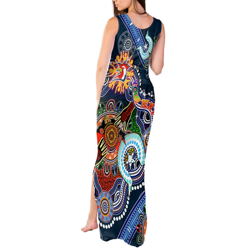 Personalised Roosters NAIDOC Week 2024 Tank Maxi Dress Australia Aboriginal Dot Painting