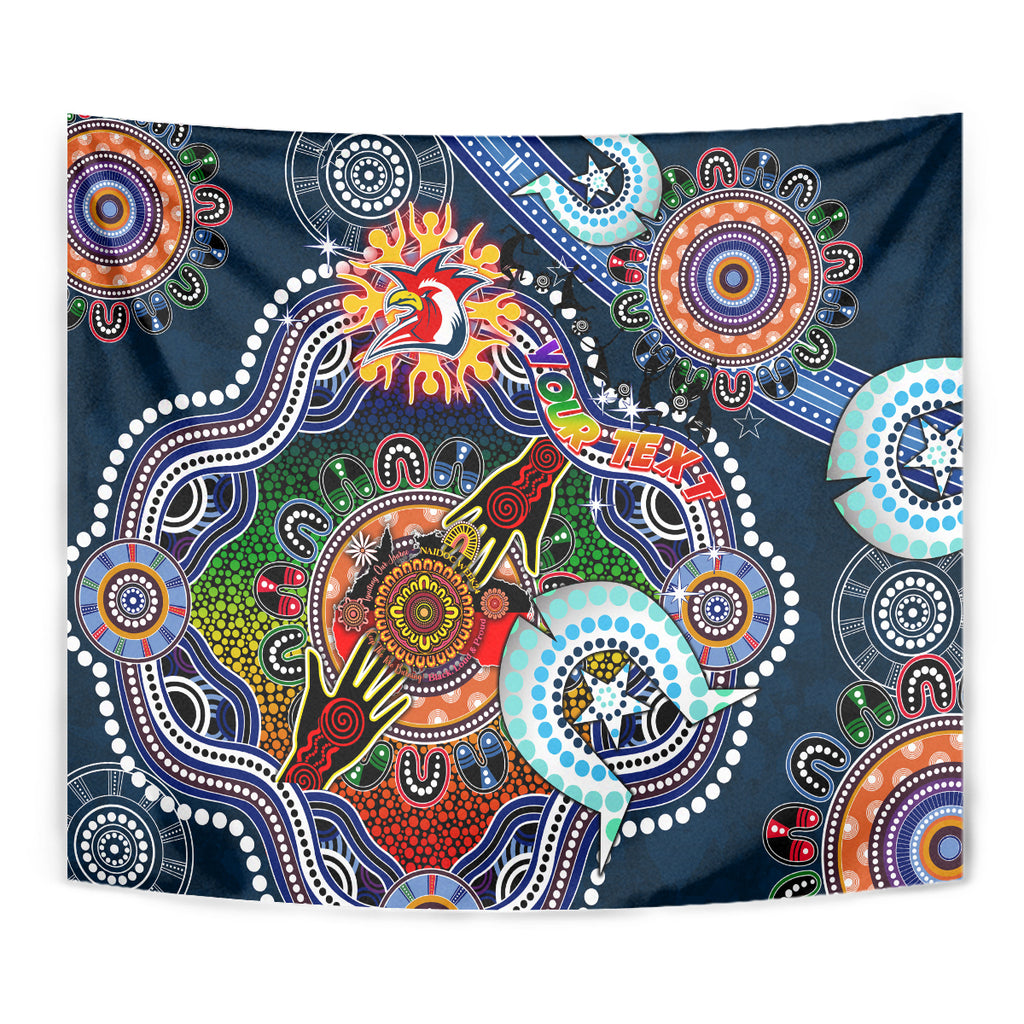 Personalised Roosters NAIDOC Week 2024 Tapestry Australia Aboriginal Dot Painting