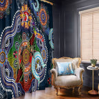 Personalised Roosters NAIDOC Week 2024 Window Curtain Australia Aboriginal Dot Painting