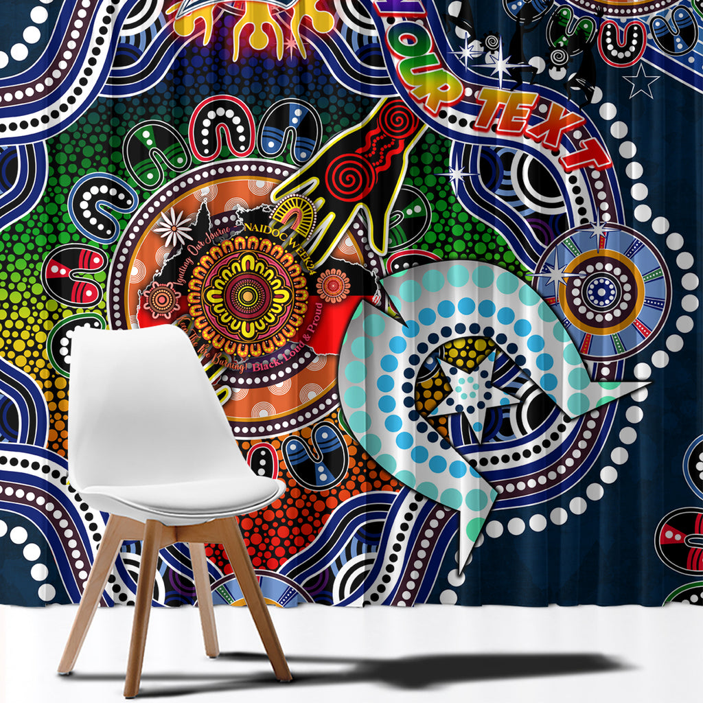 Personalised Roosters NAIDOC Week 2024 Window Curtain Australia Aboriginal Dot Painting