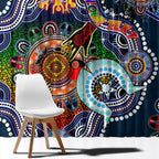 Personalised Roosters NAIDOC Week 2024 Window Curtain Australia Aboriginal Dot Painting