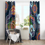Personalised Roosters NAIDOC Week 2024 Window Curtain Australia Aboriginal Dot Painting