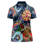 Personalised Roosters NAIDOC Week 2024 Women Polo Shirt Australia Aboriginal Dot Painting