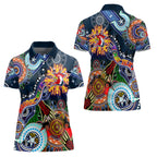 Personalised Roosters NAIDOC Week 2024 Women Polo Shirt Australia Aboriginal Dot Painting