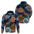 Personalised Roosters NAIDOC Week 2024 Zip Hoodie Australia Aboriginal Dot Painting