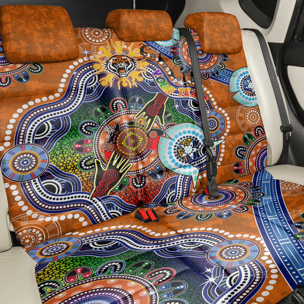 Personalised Tigers NAIDOC Week 2024 Back Car Seat Cover Australia Aboriginal Dot Painting