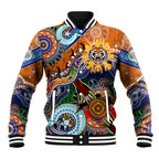 Personalised Tigers NAIDOC Week 2024 Baseball Jacket Australia Aboriginal Dot Painting