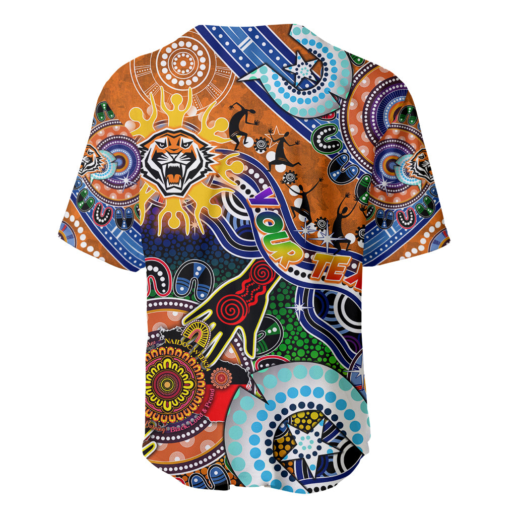 Personalised Tigers NAIDOC Week 2024 Baseball Jersey Australia Aboriginal Dot Painting
